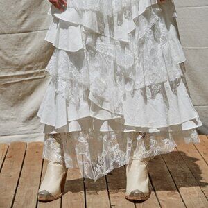 By Together Lacey White Maxi Skirt NWT 100% Cotton HALF OFF